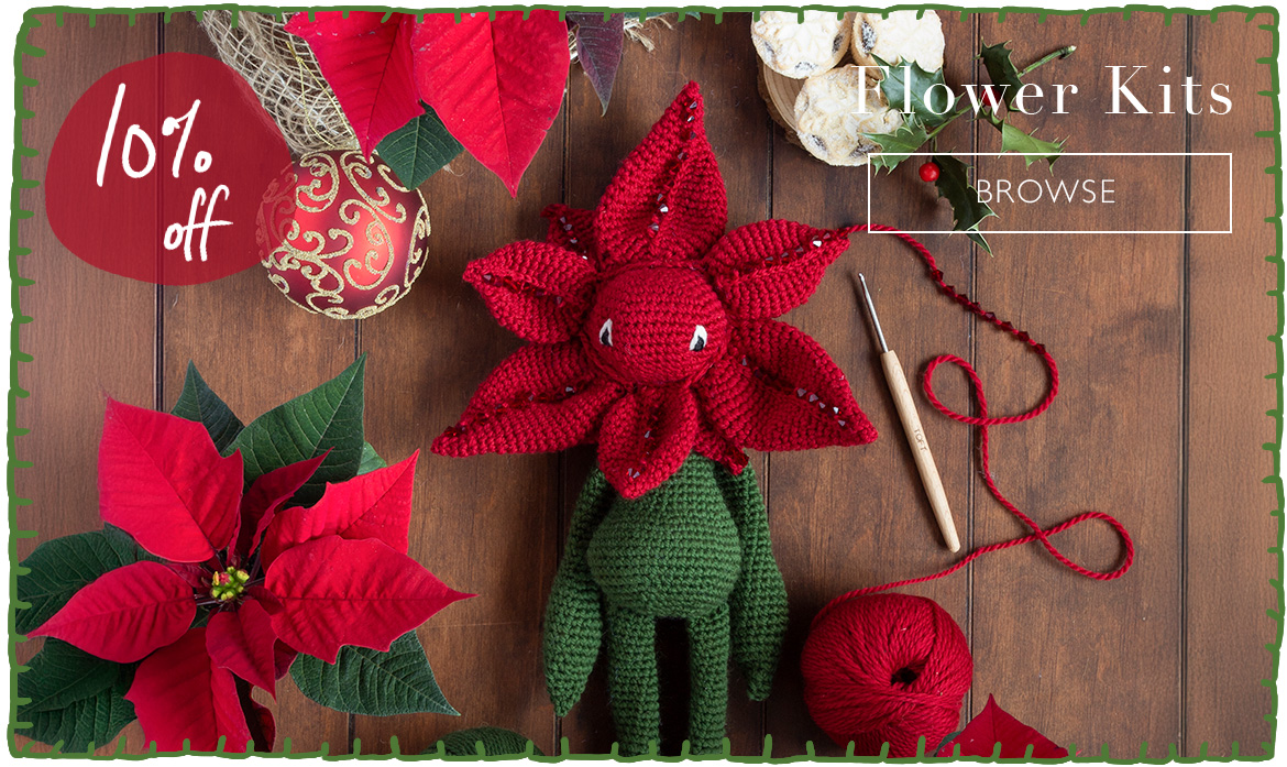 Garden flower kits houseplants christmas poinsettia beads toft edstravaganza